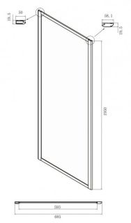 Боковая стенка Ambassador Forsa 70NX 70см хром/прозрачное